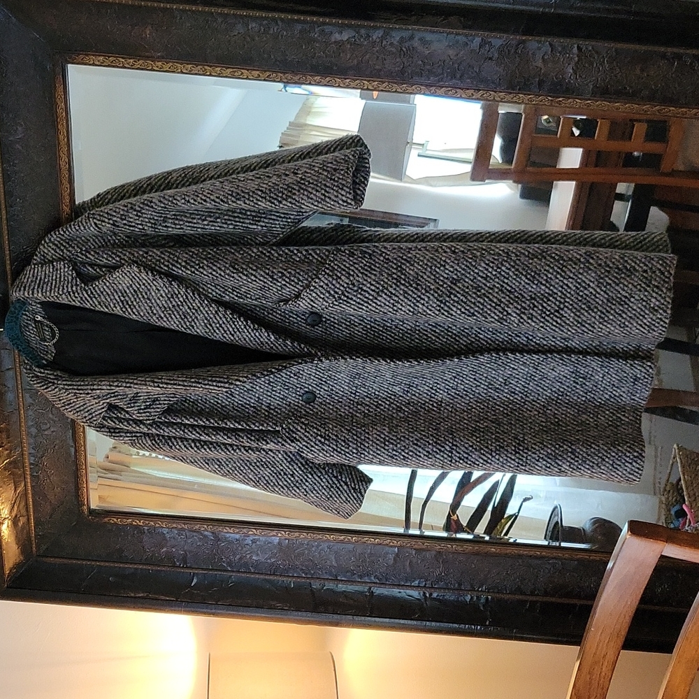 Wool and Leather Trench Coat